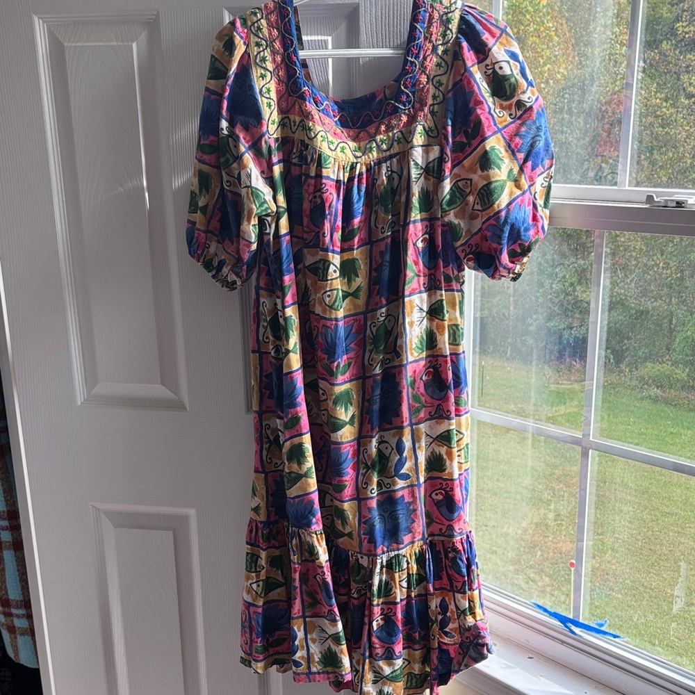 Colorful Patterned Midi Dress